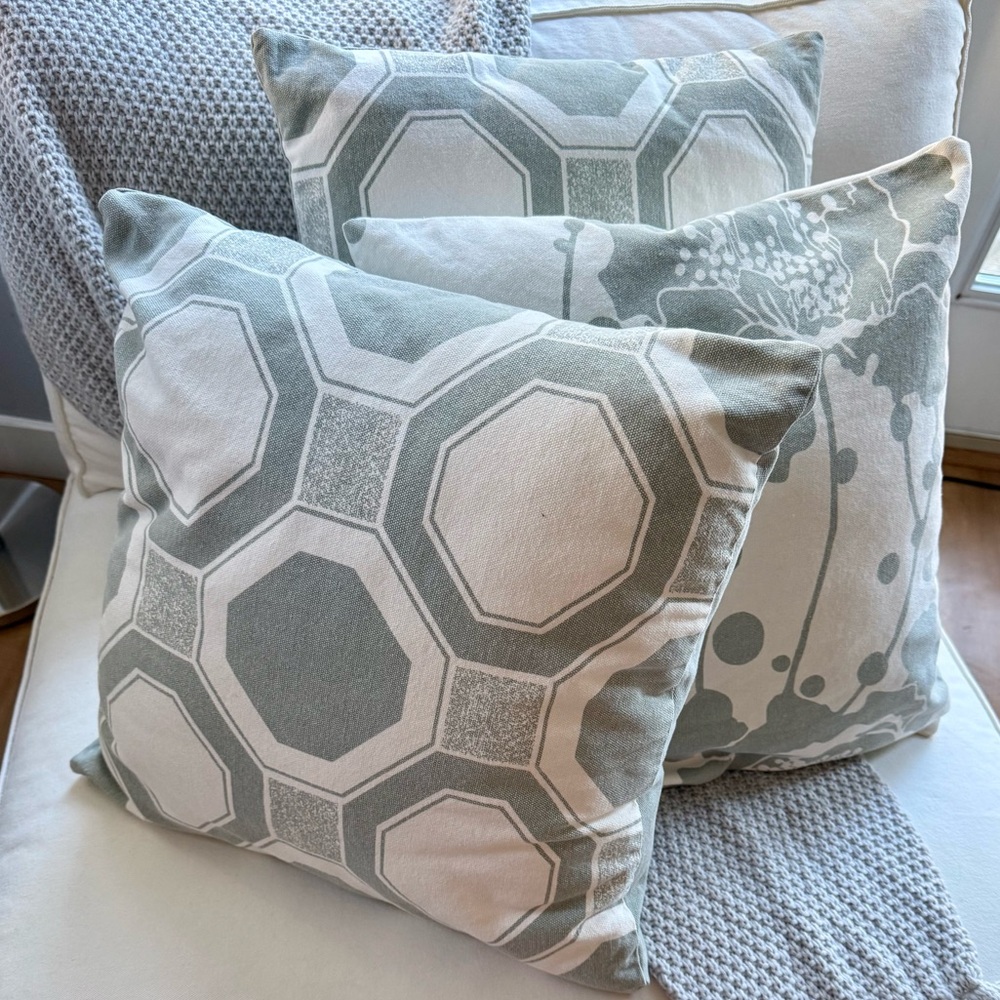 Set of 3 Beautifully Patterned Throw Pillow Covers: Florence Broadhurst